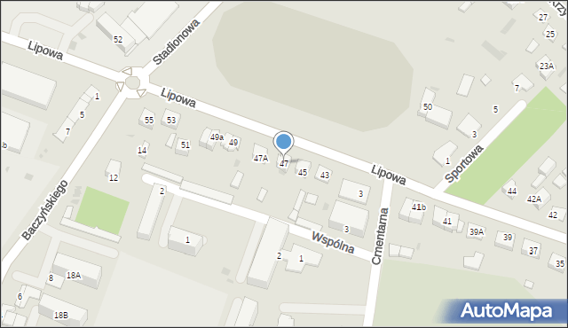 Sokołów Podlaski, Lipowa, 47, mapa Sokołów Podlaski
