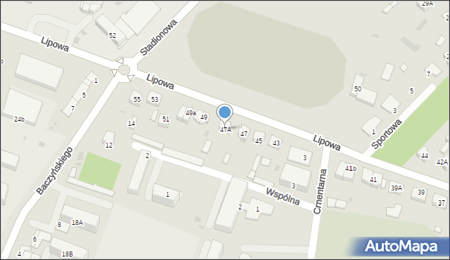 Sokołów Podlaski, Lipowa, 47A, mapa Sokołów Podlaski