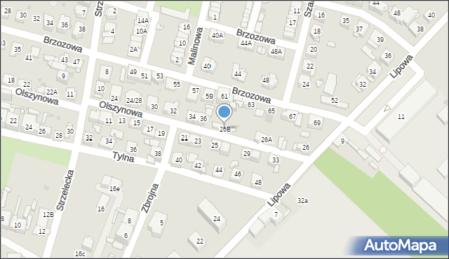 Sosnowiec, Lipowa, 26B, mapa Sosnowca