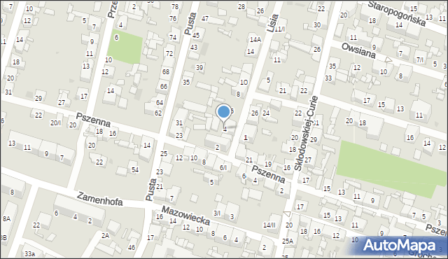 Sosnowiec, Lisia, 4, mapa Sosnowca