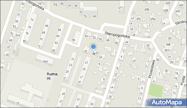 Sosnowiec, Litewska, 3B, mapa Sosnowca