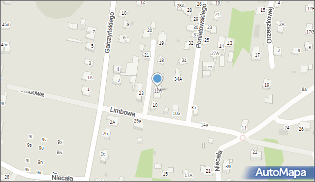 Sosnowiec, Limbowa, 12A, mapa Sosnowca