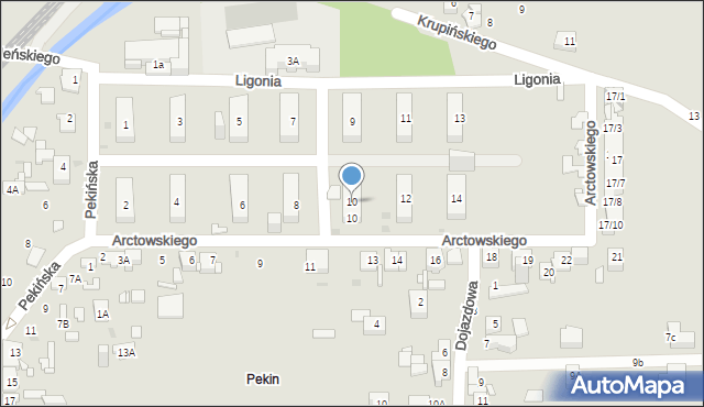 Sosnowiec, Ligonia Stanisława, 10, mapa Sosnowca