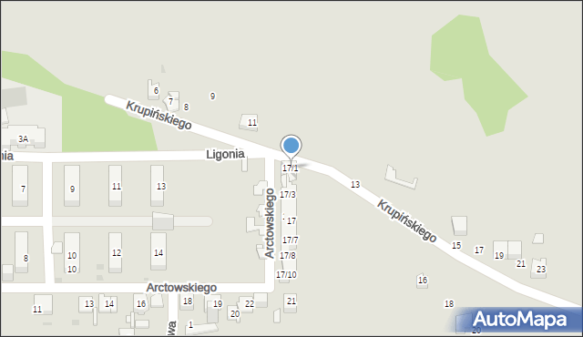 Sosnowiec, Ligonia Stanisława, 17/1, mapa Sosnowca