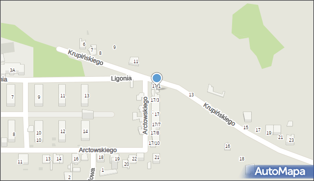 Sosnowiec, Ligonia Stanisława, 17/2, mapa Sosnowca