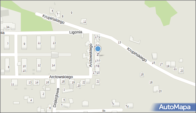 Sosnowiec, Ligonia Stanisława, 17/6, mapa Sosnowca