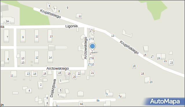 Sosnowiec, Ligonia Stanisława, 17/7, mapa Sosnowca