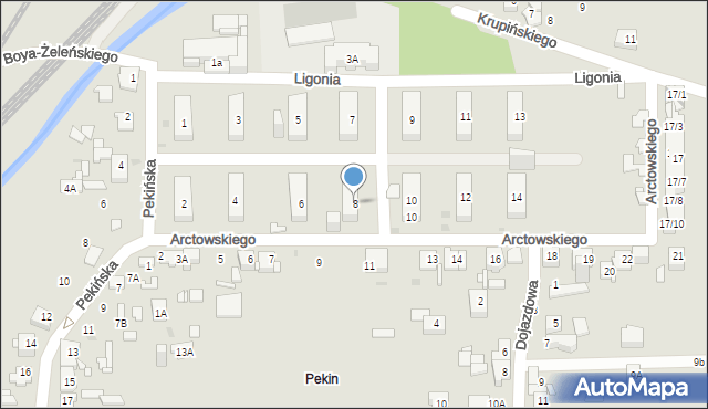 Sosnowiec, Ligonia Stanisława, 8, mapa Sosnowca