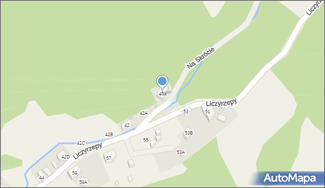 Sosnówka, Liczyrzepy, 40a, mapa Sosnówka