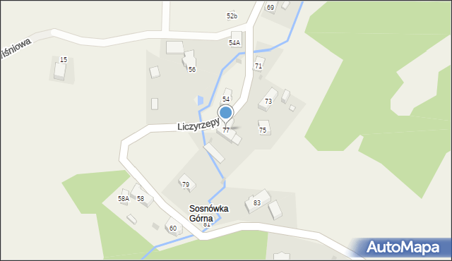 Sosnówka, Liczyrzepy, 77, mapa Sosnówka