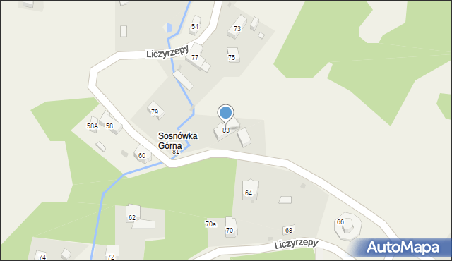 Sosnówka, Liczyrzepy, 83, mapa Sosnówka