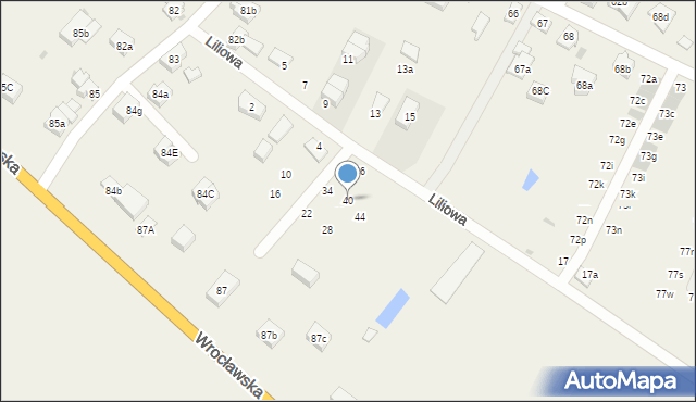 Stanowice, Liliowa, 40, mapa Stanowice