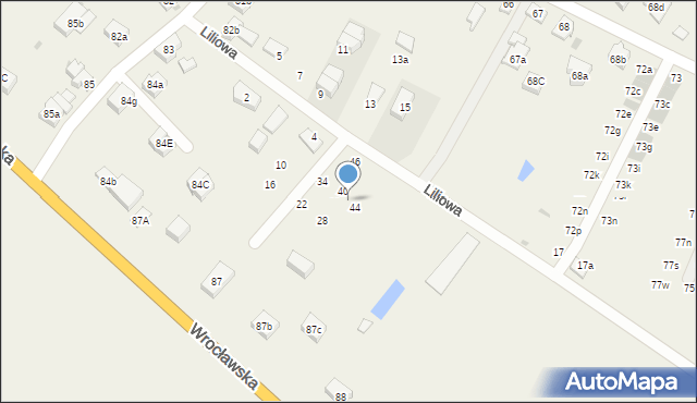 Stanowice, Liliowa, 42, mapa Stanowice