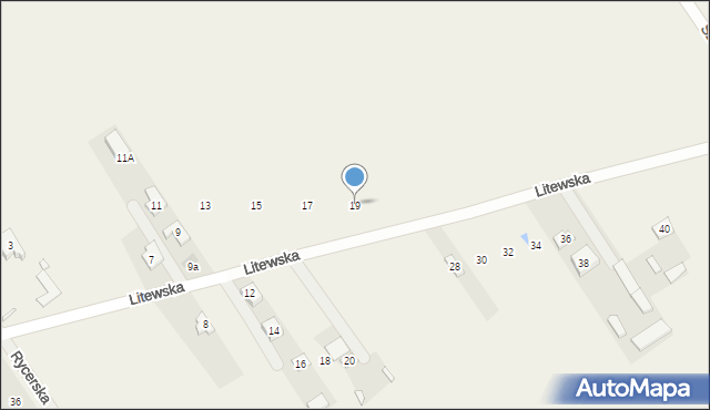 Stary Dybów, Litewska, 19, mapa Stary Dybów