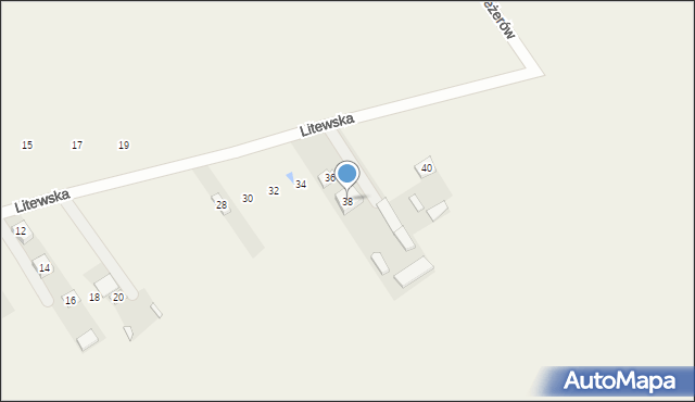 Stary Dybów, Litewska, 38, mapa Stary Dybów