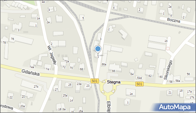 Stegna, Lipowa, 1, mapa Stegna