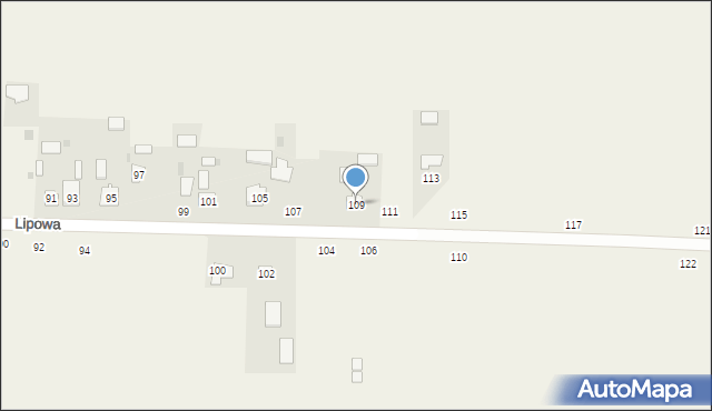 Stróża-Kolonia, Lipowa, 109, mapa Stróża-Kolonia