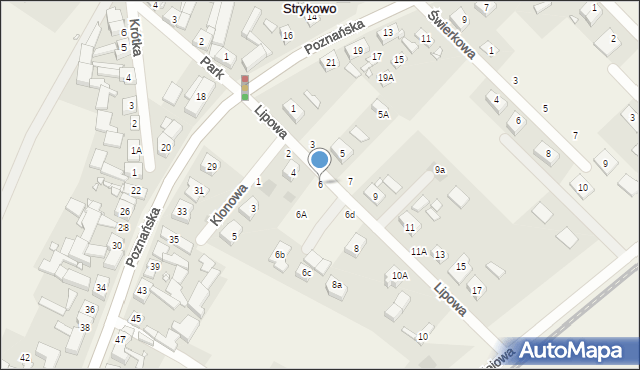 Strykowo, Lipowa, 6, mapa Strykowo