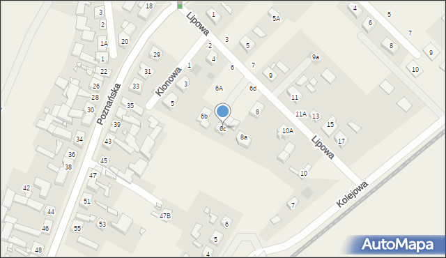 Strykowo, Lipowa, 6c, mapa Strykowo