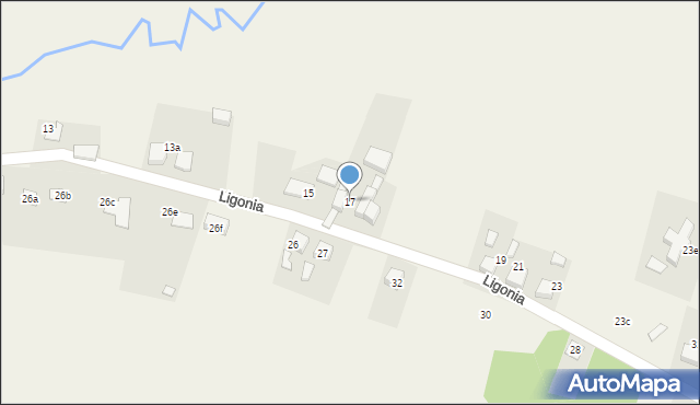 Strzebiń, Ligonia, 17, mapa Strzebiń
