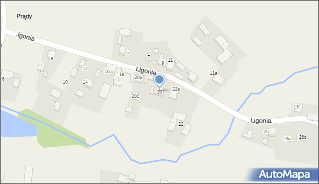 Strzebiń, Ligonia, 20, mapa Strzebiń