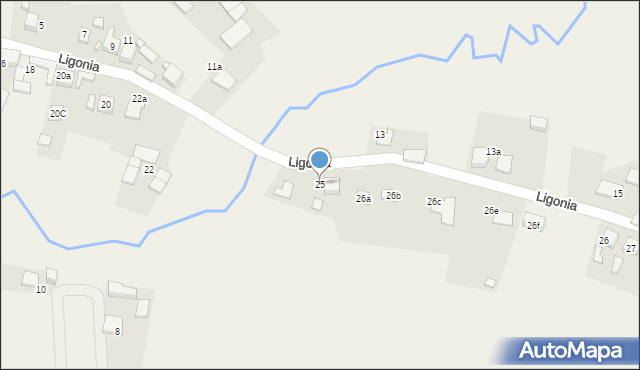 Strzebiń, Ligonia, 25, mapa Strzebiń