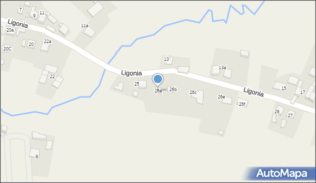 Strzebiń, Ligonia, 26a, mapa Strzebiń