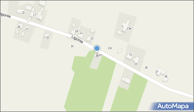 Strzebiń, Ligonia, 28, mapa Strzebiń