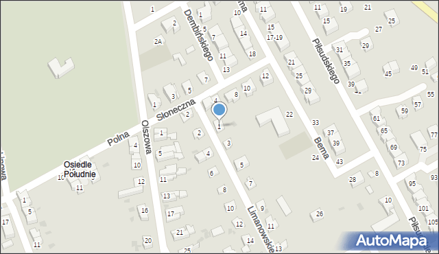 Strzegom, Limanowskiego Bolesława, 1, mapa Strzegom