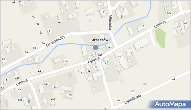 Strzeszów, Lipowa, 18, mapa Strzeszów