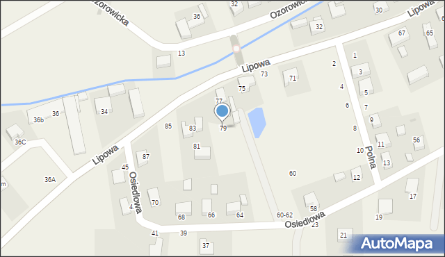 Strzeszów, Lipowa, 79, mapa Strzeszów