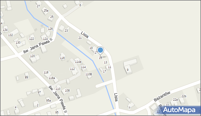 Studzienice, Lisia, 15, mapa Studzienice