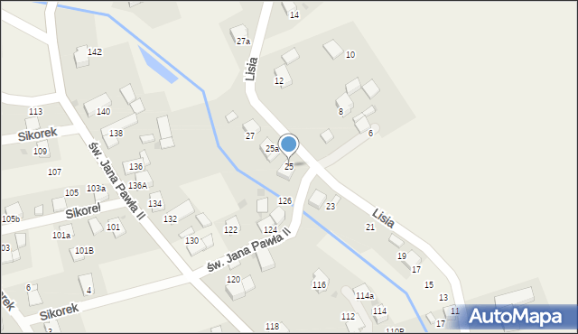 Studzienice, Lisia, 25, mapa Studzienice