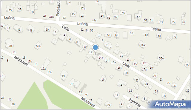 Suchy Las, Lisia, 12a, mapa Suchy Las