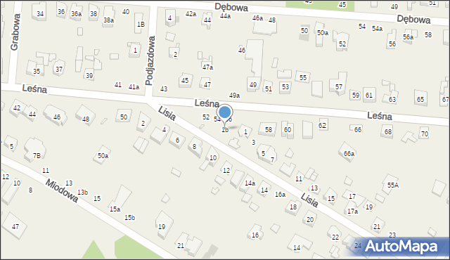 Suchy Las, Lisia, 1b, mapa Suchy Las