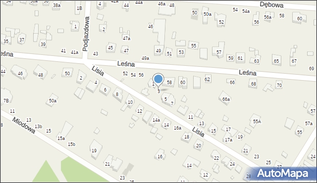 Suchy Las, Lisia, 3, mapa Suchy Las