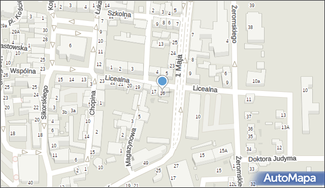 Sulechów, Licealna, 16, mapa Sulechów