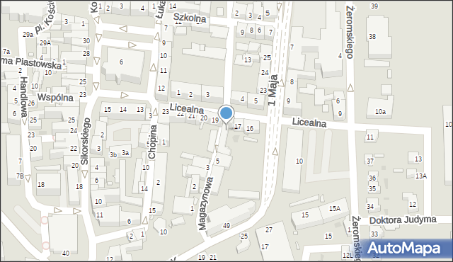 Sulechów, Licealna, 18A, mapa Sulechów