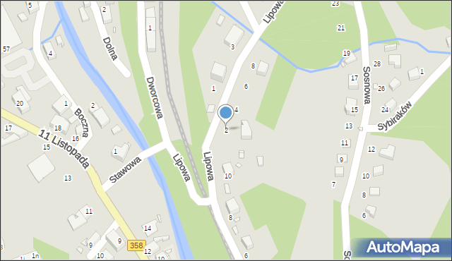 Świeradów-Zdrój, Lipowa, 2, mapa Świeradów-Zdrój