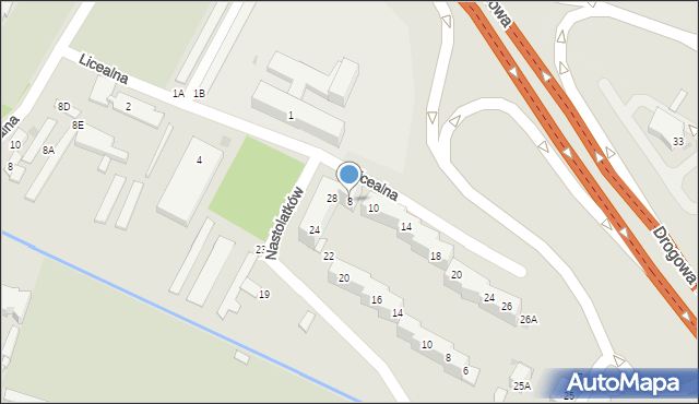 Świętochłowice, Licealna, 8, mapa Świętochłowice