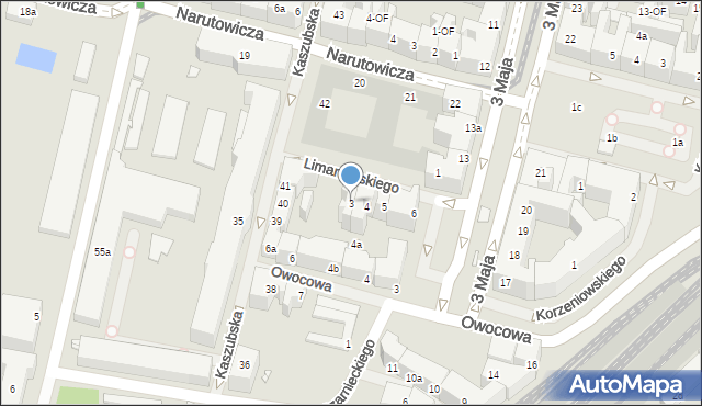 Szczecin, Limanowskiego Bolesława, 3, mapa Szczecina
