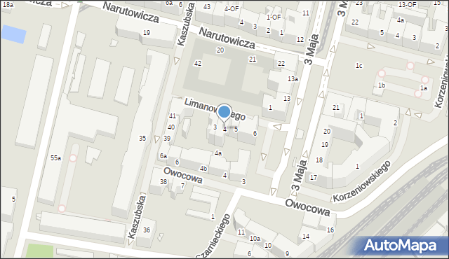 Szczecin, Limanowskiego Bolesława, 4, mapa Szczecina
