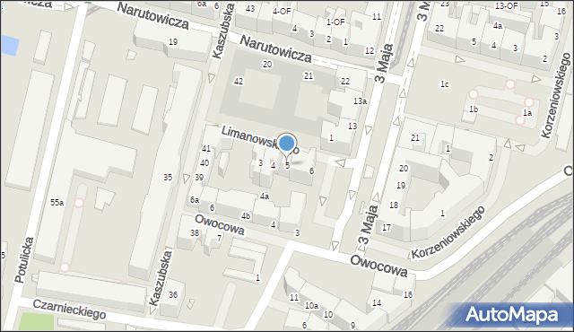 Szczecin, Limanowskiego Bolesława, 5, mapa Szczecina