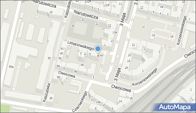 Szczecin, Limanowskiego Bolesława, 6, mapa Szczecina
