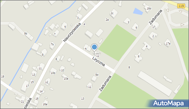 Szczecin, Liryczna, 9, mapa Szczecina