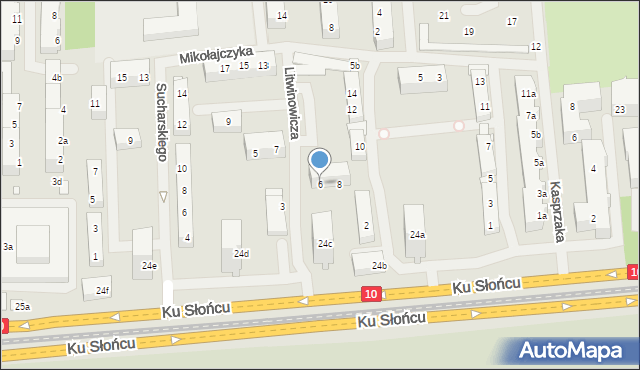Szczecin, Litwinowicza Aleksandra, gen., 6, mapa Szczecina