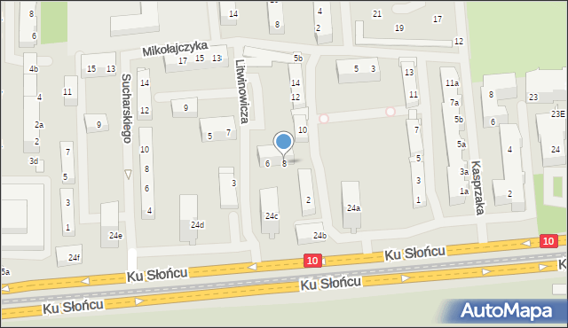 Szczecin, Litwinowicza Aleksandra, gen., 8, mapa Szczecina