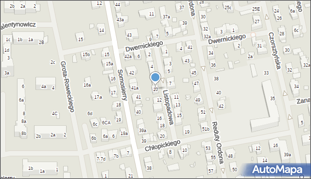 Szczecin, Listopadowa, 10, mapa Szczecina