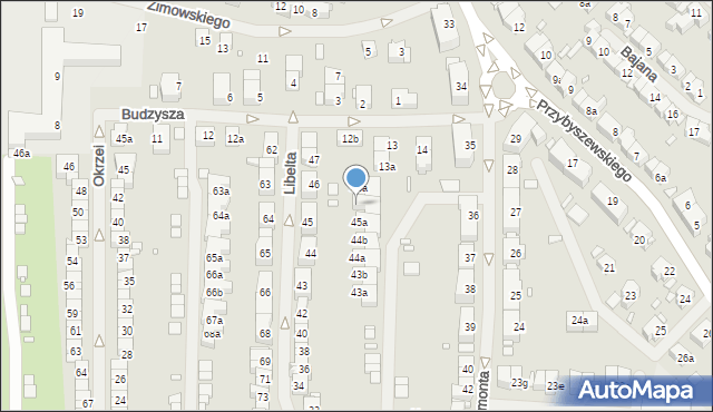 Szczecin, Libelta Karola, 45b, mapa Szczecina