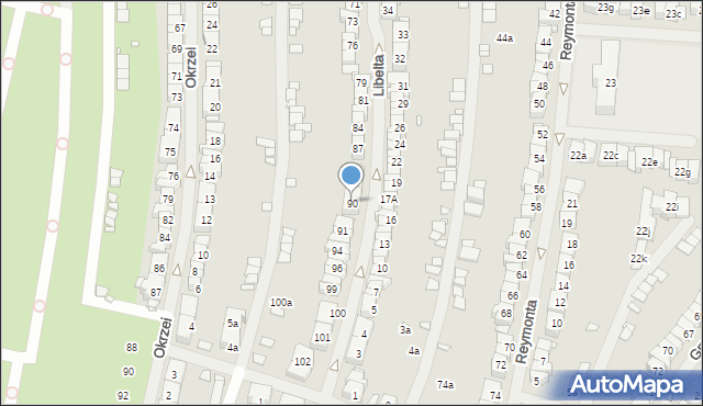 Szczecin, Libelta Karola, 90, mapa Szczecina